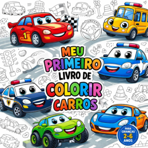 Livro de Colorir de Carros para Crianças – 10 Veículos Fáceis para Imprimir | PDF Infantil Divertido