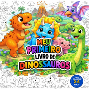 Livro de Colorir de Dinossauros para Crianças – 10 Desenhos Pré-Históricos para Imprimir | PDF Infantil Divertido